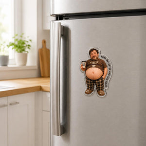 Custom Funny Dad s Grilling Face Squishy Belly Fridge Magnet, Personalized Dad Photo Squeeze Magnet, Father's Day Gift For Husband
