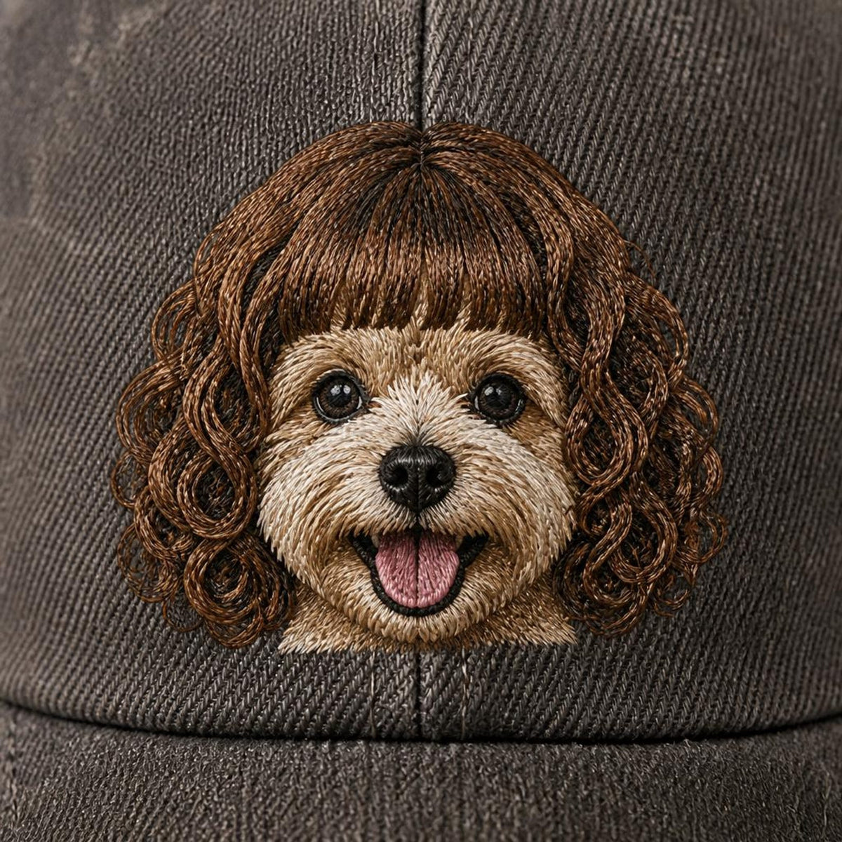 Custom Pet Wig Fake Hair Embroidered Hat,Personalized Dog Cat Photo Baseball Cap with Wig Style, Funny Pet Portrait Gift for Dog Mom Cat Dad