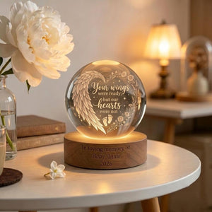 Personalized Baby Memorial Night Light, Miscarriage Memorial Crystal Ball Night Light, Angel Baby Memorial Gifts, Baby Loss, Sympathy Gift
