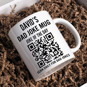 Custom Dad Joke Mug, Scan Daily For Dad Jokes, Funny Father Day Coffee Cup