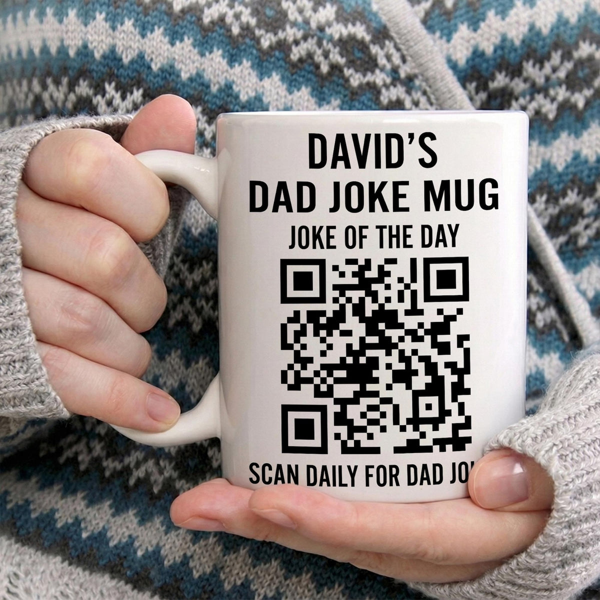 Custom Dad Joke Mug, Scan Daily For Dad Jokes, Funny Father Day Coffee Cup