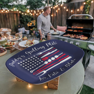Personalized Dad Grilling Platter, Patriotic America's 250th 1776 2026 BBQ Plate, Custom Grill Master Gift, Fathers Day Gift, Birthday gift