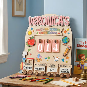 Personalized Back to School Countdown Sign, First Day of School Countdown Board, Custom Kids School Sign, Back to School Tracker for Kids