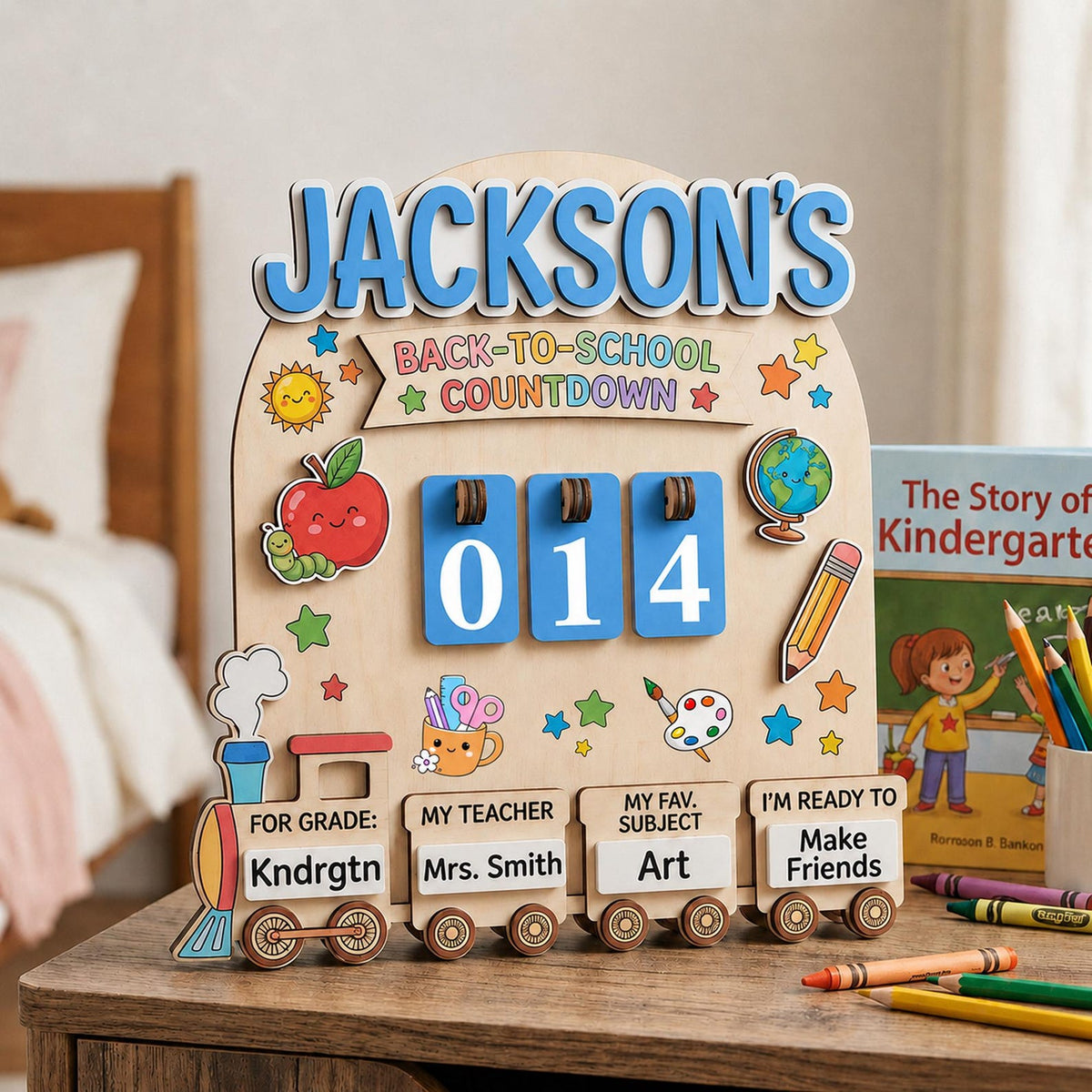 Personalized Back to School Countdown Sign, First Day of School Countdown Board, Custom Kids School Sign, Back to School Tracker for Kids