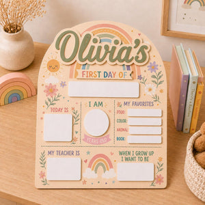 Personalized First and Last Day of School Sign, Back to School Board Kids Gift, Preschool Kindergarten 1st Day of School Photo