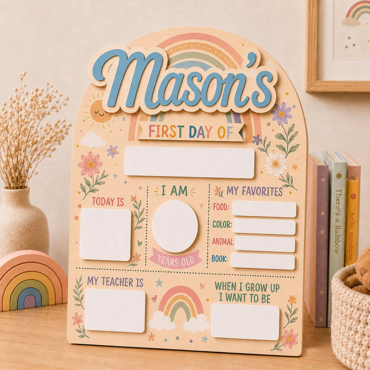 Personalized First and Last Day of School Sign, Back to School Board Kids Gift, Preschool Kindergarten 1st Day of School Photo