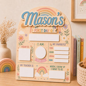 Personalized First and Last Day of School Sign, Back to School Board Kids Gift, Preschool Kindergarten 1st Day of School Photo