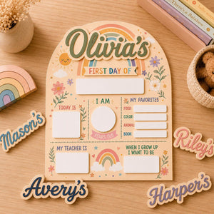 Personalized First and Last Day of School Sign, Back to School Board Kids Gift, Preschool Kindergarten 1st Day of School Photo