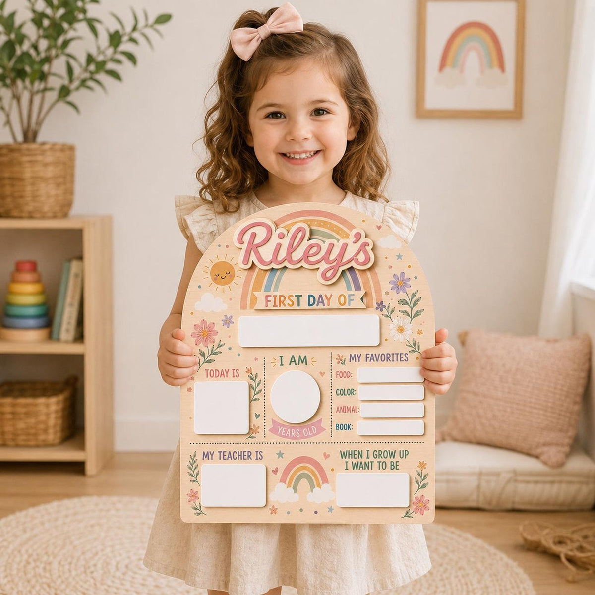 Personalized First and Last Day of School Sign, Back to School Board Kids Gift, Preschool Kindergarten 1st Day of School Photo
