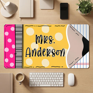 Personalized Teacher Desk Mat, Custom Teacher Pencil Desk Mat With Name, Teacher Gifts, Back To School Gift, Teacher Appreciation Gift