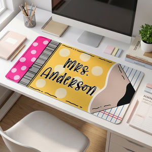 Personalized Teacher Desk Mat, Custom Teacher Pencil Desk Mat With Name, Teacher Gifts, Back To School Gift, Teacher Appreciation Gift