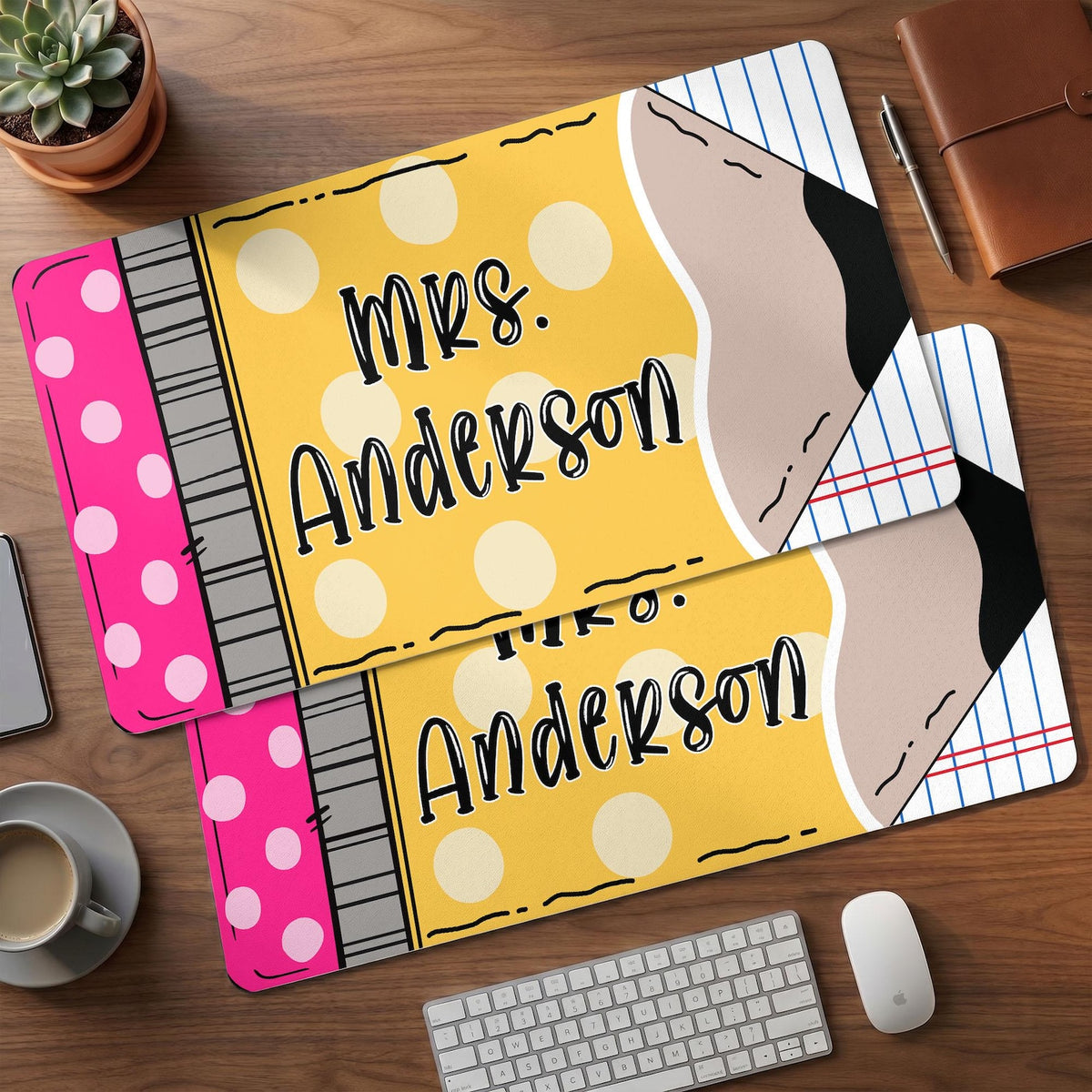 Personalized Teacher Desk Mat, Custom Teacher Pencil Desk Mat With Name, Teacher Gifts, Back To School Gift, Teacher Appreciation Gift