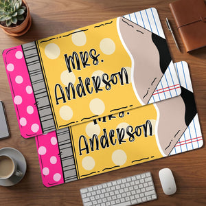 Personalized Teacher Desk Mat, Custom Teacher Pencil Desk Mat With Name, Teacher Gifts, Back To School Gift, Teacher Appreciation Gift