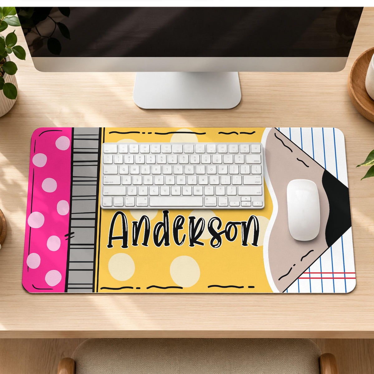 Personalized Teacher Desk Mat, Custom Teacher Pencil Desk Mat With Name, Teacher Gifts, Back To School Gift, Teacher Appreciation Gift