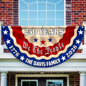 USA Semiquincentennial Banner,1776-2026 Patriotic Fence Decor, We The People 250th Anniversary Sign