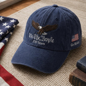 Vintage Dad Personalized Name We The People: US 250th Anniversary Cap Embroidered Hat