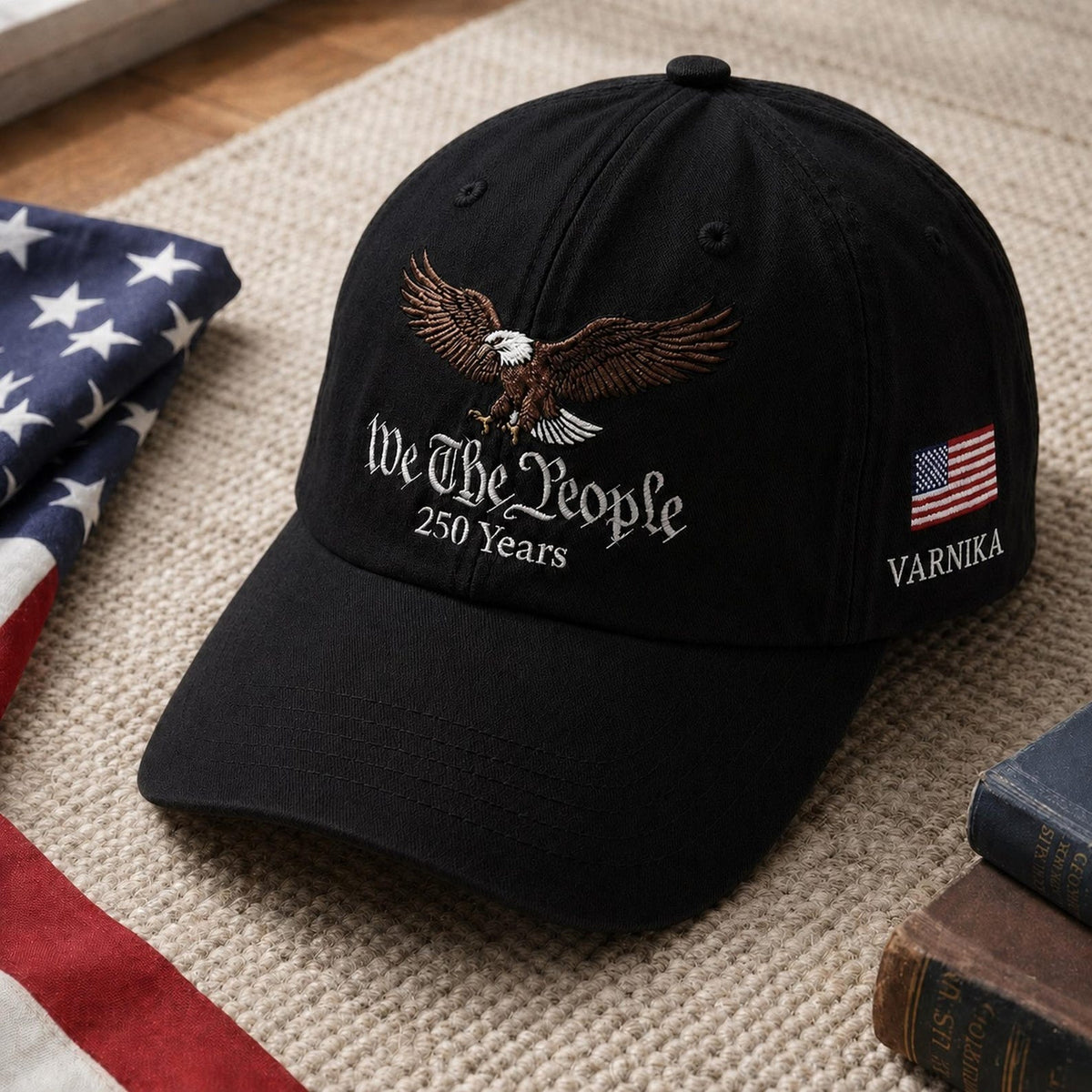 Vintage Dad Personalized Name We The People: US 250th Anniversary Cap Embroidered Hat