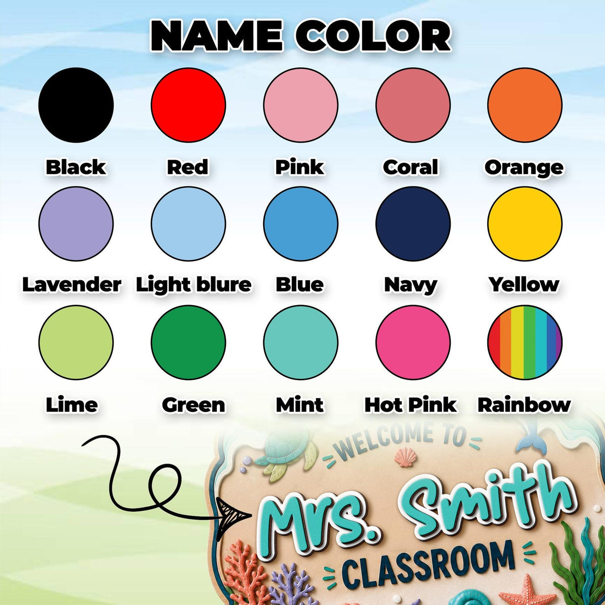 Personalized Ocean Teacher 3 Layers Wooden Sign, Sea Turtle Classroom Door Hanger, Teacher Appreciation Gifts, Back to School Decor, New Teacher Gift