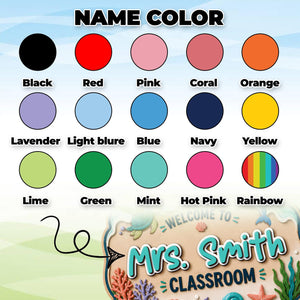 Personalized Ocean Teacher 3 Layers Wooden Sign, Sea Turtle Classroom Door Hanger, Teacher Appreciation Gifts, Back to School Decor, New Teacher Gift