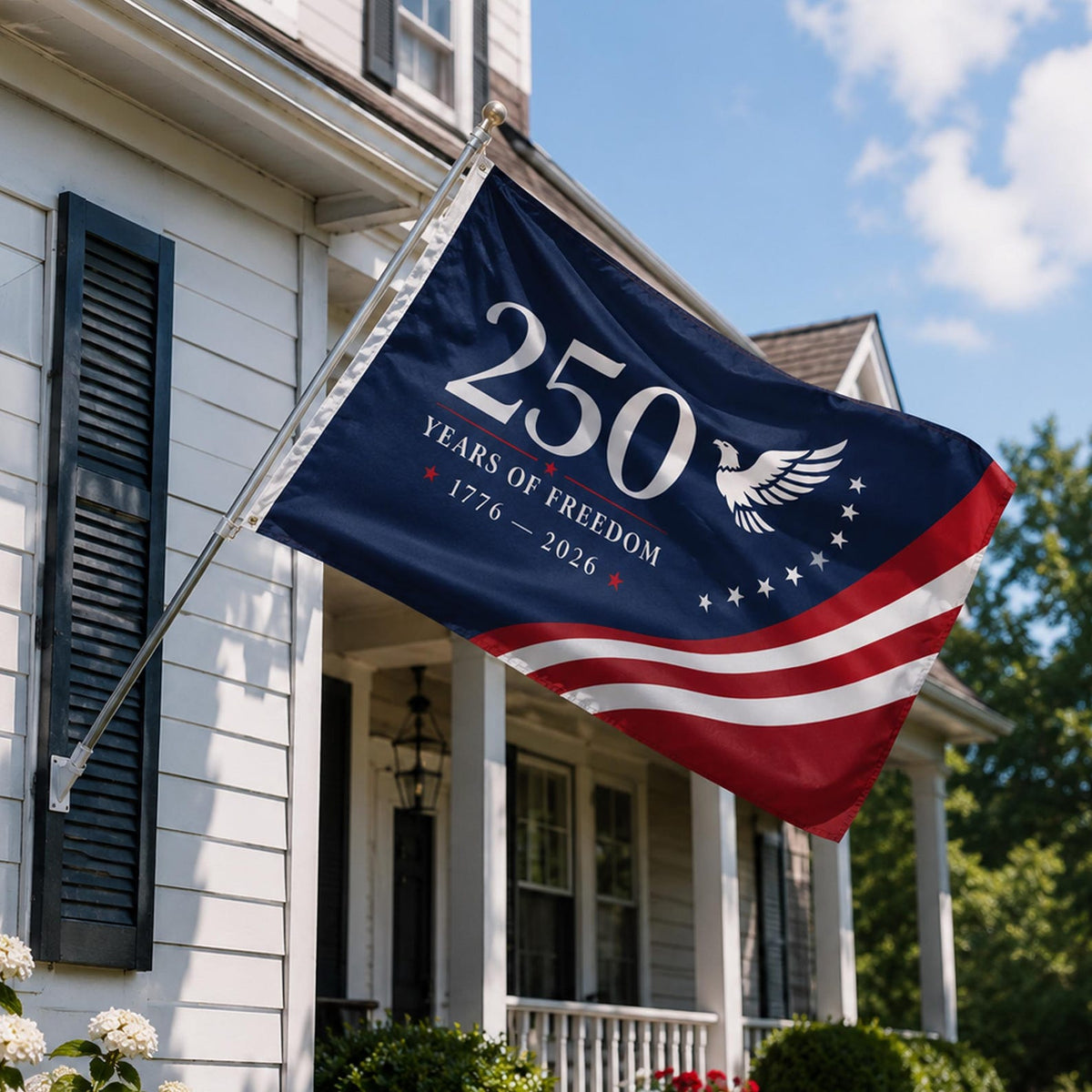 America 250th Anniversary Outdoor Flag, 1776-2026 USA House Flag, Patriotic Eagle Independence Day Banner, Freedom Flag Outdoor Decor