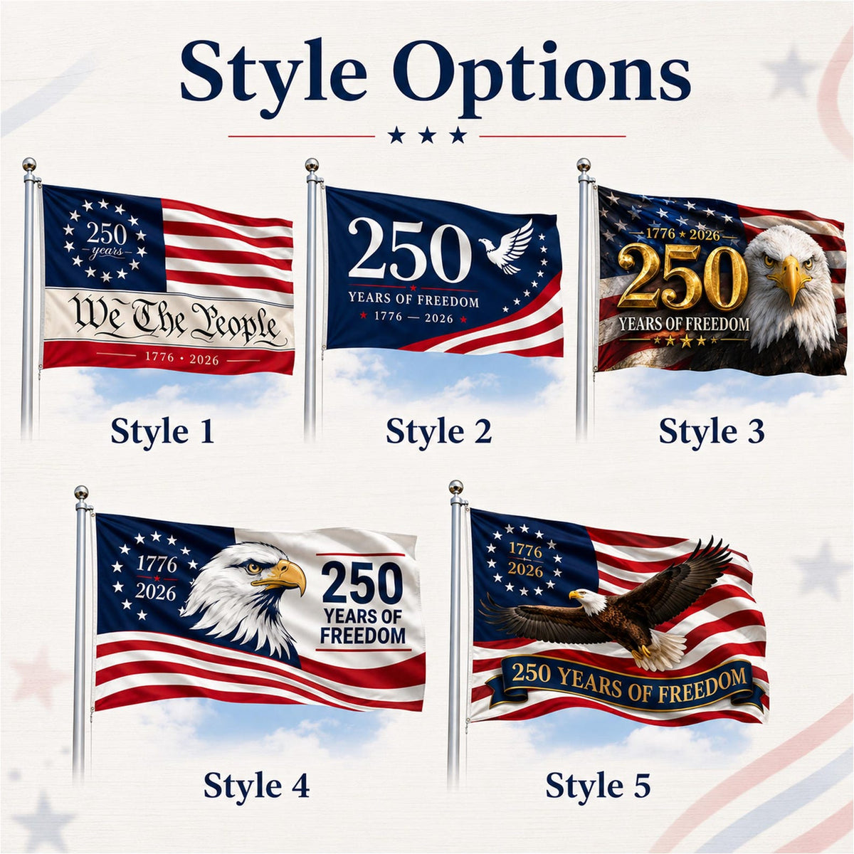 America 250th Anniversary Outdoor Flag, 1776-2026 USA House Flag, Patriotic Eagle Independence Day Banner, Freedom Flag Outdoor Decor