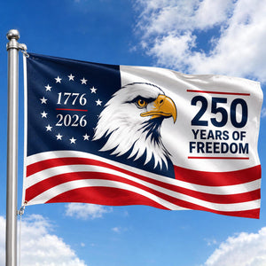 America 250th Anniversary Outdoor Flag, 1776-2026 USA House Flag, Patriotic Eagle Independence Day Banner, Freedom Flag Outdoor Decor