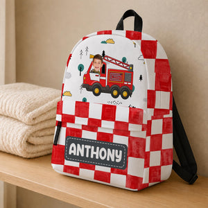 Personalized Fire Truck Backpack , Preschool Backpack, Back To School Gift, Gifts For Kids, Firefighter Backpack For Boy