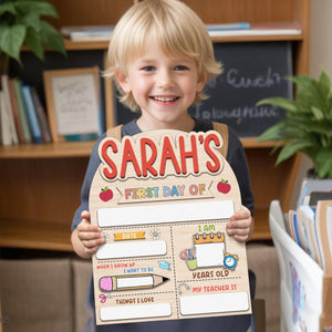 Customized First And Last Day School Sign, Back to School Sign, Kindergarten 1st Day of School Sign, First Day School Wooden School Board