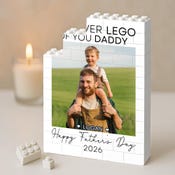 Never LEGO of you Daddy Custom Photo Building Block Personalized Photo Upload Building Brick Blocks for Dad | Custom Building Block Keepsake | Father's Day Gift