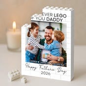Never LEGO of you Daddy Custom Photo Building Block Personalized Photo Upload Building Brick Blocks for Dad | Custom Building Block Keepsake | Father's Day Gift