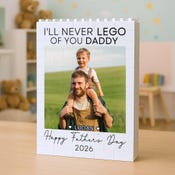 Never LEGO of you Daddy Custom Photo Building Block Personalized Photo Upload Building Brick Blocks for Dad | Custom Building Block Keepsake | Father's Day Gift