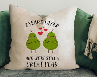 4th Wedding Anniversary Gift for Husband Wife Couple, Great Pear Throw Pillow Cover, 4 Year Anniversary Gift for Boyfriend Girlfriend
