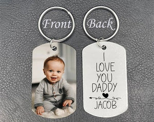 Personalized Dad Keychain, First Father's Day Gift, Gifts For Dad From Daughter, Birthday Gifts For Dad, Dad Gift From Son, Gift From Baby