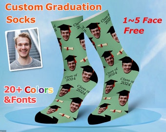 Class of 2025 Graduation Socks, 2025 Grad Socks, Personalized Graduation Socks, Custom Face Socks With text, 2025 Graduate, Graduation Gift