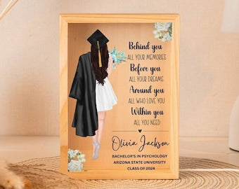 Personalized College Graduation gift for Daughter, Custom Graduation plaque, Grad gift for best friend, Masters High school gifts for her