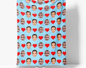 Funny Face Blanket, Father s Day Gift Dad, Customized Teen Birthday Gift, Fall Winter Picture Blanket, Unique Holiday Christmas Gift Family