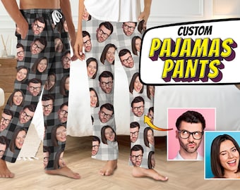 Personalized Pajamas Pants For Men Women, Custom Pajamas With Photo Dog Cat Photo, Customized Pjs Bottoms Gift For Couple, Valentines Gifts
