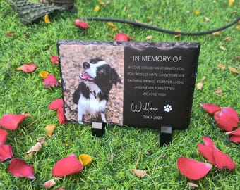Personalized Pet Memorial,Custom Pet Memorial Stone,Pet Grave Marker With Photo,Pet Grave Stone,Pet Memorial Gift,Dog Sympathy Gift