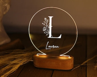 Personalized Letter Night Light - Tween Girl Gift - Teen Boy Gift - Birthday Gift Ideas - Kids Room Decor - Nursery Decor - Christmas Gifts