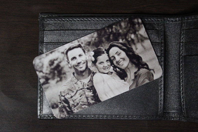 Personalized Handwritten Wallet Card Black, Etched Wallet Insert, Metal Wallet Card, Anniversary Gift