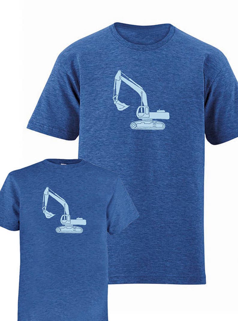 Excavator Matching Tees Father Child, Matching Dad Me, Fathers Day Gift, Father Son Shirts