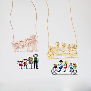 Actual Kids Drawing Necklace Children Artwork Necklace Kid Art Gift Personalized Necklace Mom Gift Grandma Gift