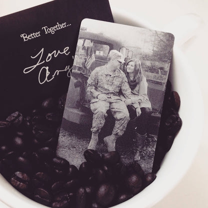Engraved Picture Wallet Insert - Add Back Engraving Too - Stocking Stuffers, Gifts for Him or Her - Laser Engraved Photo Love Note Card
