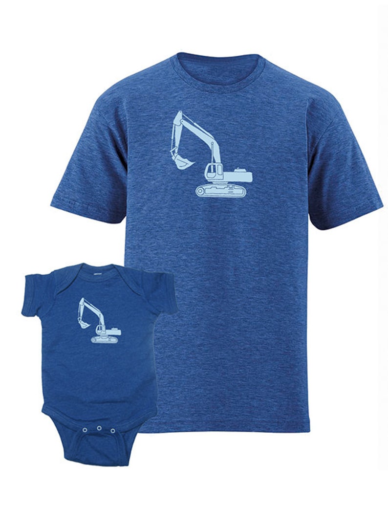 Excavator Matching Tees Father Child, Matching Dad Me, Fathers Day Gift, Father Son Shirts