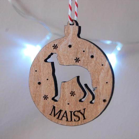 Dog Christmas Decoration, Dog Ornament Pet Lover Christmas Gift, Christmas Tree Decor, Wooden Tree Decoration, Personalised Dog Decoration