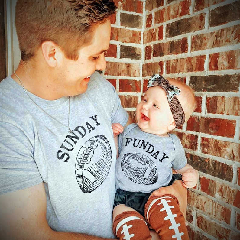 Dad and Baby Matching Shirts, Father Son Shirts, Father Daughter, Sunday Funday Football Shirts, Fathers Day Gift
