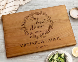Our First Home Custom Cutting Board - First Home Gift - New Home Gift - Housewarming Gift Ideas, Cutting Board, Christmas Gift, Closing Gift