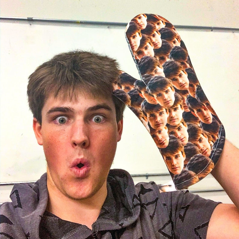 Custom Face Oven Mitt -Custom Photo Mitt, Custom Oven Mitt, Customized Mitt, Picture Mitt, Photo Gift, Fathers Day Gift