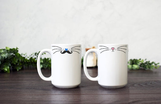 Coffee Cup Set, Unique Wedding Gifts for Couple, Funny His and Hers Mugs, Unique Coffee Mugs