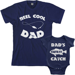 Reel Cool Dad & Dad's Cutest Catch Matching Shirts, Dad and Baby Matching Set, New Dad Shirt, Gift For Father